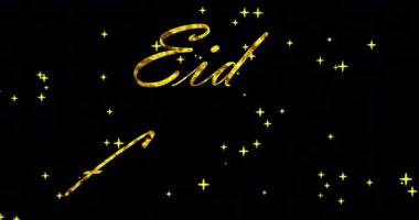 4K Kurban Bayramı altın el yazısı, hafif hareketli metin. Zengin altın rengi el yazısı yazarı 4K 'deki Kurban Bayramı' nda Al Adha 'ya mesaj atmış. Herhangi bir videoda kullanması kolay.