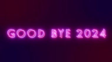 4K Elveda 2024 metin serin renkli animasyon. Geçen yıl 2024 yılbaşı 2025. Neon renkli Elveda 2024 afiş, sosyal medya, tebrik kartı için metin. Teknoloji video materyal animasyonu.
