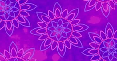 4K havalı çiçek animasyonu. Ramazan Kareem, Kurban Bayramı, sosyal medya, selamlama ve etkinlik animasyonları için neon çiçek tasarımı. Herhangi bir videoya koyması kolay.