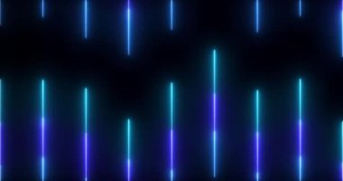4K neon soyut çizgileri siyah bir arkaplan üzerinde canlandırma. Neon soyut çizgileri selamlama, gece kulüpleri ve etkinlik kutlamaları için animasyon. Herhangi bir videoda kullanması kolay. Teknoloji video materyali animasyonu.