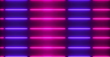 Siyah arkaplanda 4K havalı soyut neon tasarım çizgi animasyonu. Selamlar, gece kulüpleri ve kutlamalar için havalı tasarım çizgisi animasyonu. Teknoloji video materyali animasyonu.