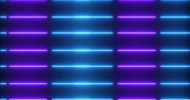 Siyah arkaplanda 4K havalı soyut neon tasarım çizgi animasyonu. Selamlar, gece kulüpleri ve kutlamalar için havalı tasarım çizgisi animasyonu. Teknoloji video materyali animasyonu.