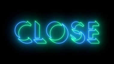 4K içerisindeki metin animasyonunu kapat. Çevrimiçi atölye, blog, web, kafe ve otel için ışıltılı bir taslak içeren neon renkli metin. Teknoloji video animasyonu 4K 'da. Herhangi bir videoya koymak kolay.