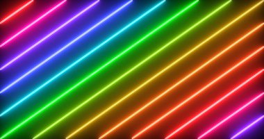 Siyah arkaplanda serin neon tasarım çizgisi animasyonu. Selamlar, gece kulüpleri ve olay kutlamaları için neon tasarım çizgi animasyonu. Herhangi bir videoda kullanılabilir.Teknoloji video materyali animasyonu.