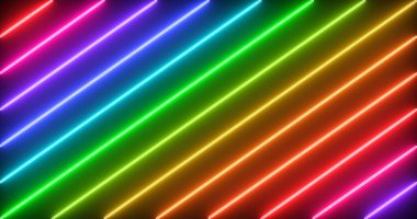 Siyah arkaplanda serin neon tasarım çizgisi animasyonu. Selamlar, gece kulüpleri ve olay kutlamaları için neon tasarım çizgi animasyonu. Herhangi bir videoda kullanılabilir.Teknoloji video materyali animasyonu.