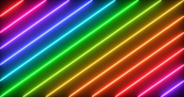 Siyah arkaplanda serin neon tasarım çizgisi animasyonu. Selamlar, gece kulüpleri ve olay kutlamaları için neon tasarım çizgi animasyonu. Herhangi bir videoda kullanılabilir.Teknoloji video materyali animasyonu.