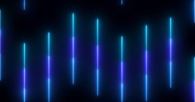 Neon soyut çizgiler siyah bir arkaplan üzerinde canlandırma. Neon soyut çizgileri selamlama, gece kulüpleri ve etkinlik kutlamaları için animasyon. Herhangi bir videoda kullanması kolay. Teknoloji video materyali animasyonu.