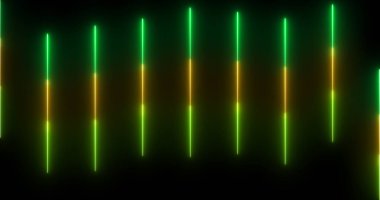 Neon soyut çizgiler siyah bir arkaplan üzerinde canlandırma. Neon soyut çizgileri selamlama, gece kulüpleri ve etkinlik kutlamaları için animasyon. Herhangi bir videoda kullanması kolay. Teknoloji video materyali animasyonu.