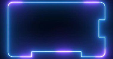 4K dijital neon HUD fütüristik arka plan. Geleceğin teknoloji arayüzü veri bilim kurgu ekran görüntüsü. Bilgi için dijital hud grafiği kutu çubukları, iş yeri, endüstri, ötesinde ve haber kanalları.