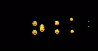 4K alfa kanalında mutlu emojinin canlı tepkileri. Sosyal medya canlı yayında canlı yayında tüm sohbetlere tepki veriyor. Canlı yayında sohbet için canlı yayın simgesi. Kullanımı kolay.