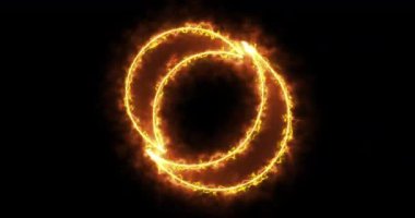 4K yangın O alfabesi siyah arka planda. O alfabe yangını bir online dükkan, blog, web, kafe ve otelin ana hatlarını siyah bir BG Teknoloji video animasyonunda taşıyor. Herhangi bir videoda kullanması kolay.