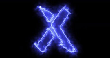 4K X alfabesi ve siyah arkaplan üzerinde neon çizgileri var. Bir online dükkan, blog, web, kafe ve otel için siyah arkaplan üzerine X alfabesi. Teknoloji video animasyonu. Herhangi bir videoda kullanması kolay.