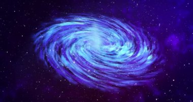 4K uzay galaksisi mavi ve mor arkaplanlı bir yıldızdır. Galaksi uzayı arka plan kamerası galaksi ve nebula boyunca uçuyor. Kullanımı kolay. Uzayda seyahat ederken yavaş canlandırılmış arkaplan.