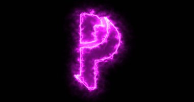 Siyah arkaplan üzerine Neon P alfabesi. P alfabesi neon taşıma taslağı siyah bir BG-Teknoloji video animasyonu üzerinde bir blog, web, kafe ve otel için. Herhangi bir videoda kullanması kolay.
