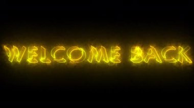 4K neon parlıyor. Koyu BG 'ye hoş geldiniz. Animasyon Dükkanları, bloglar, web, kafeler, reklamlar, sosyal medya ve karanlık BG 'deki oteller için tekrar hoş geldiniz. Teknoloji video materyali animasyonu. 