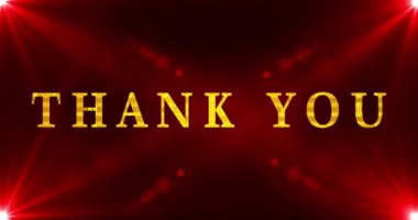 Gold teşekkür mesajı, hareketli bir arka planda animasyon. Kutlama, tebrik kartı, çevrimiçi dükkanlar, reklamlar ve sosyal medya için teşekkürler. Bir Soyut Parıltı BG.