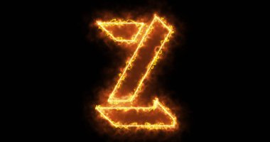 Siyah zemin üzerinde hareket eden neon hatlı Z alfabesi. Bir online dükkan, blog, web, kafe ve otel için Z alfabesi. Teknoloji video animasyonu. Herhangi bir videoda kullanması kolay.