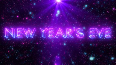 Neon rengi yeni yıl mesajı animasyonu neon renkli kar. Kutlama için Noel animasyonu, tebrik kartı, yanıp sönen ışıklar, kar. Güzel kış BG. Kardan adamlarla Mutlu Noeller mesajı.