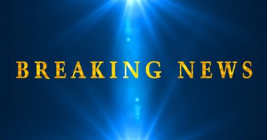 Gold Breaking News metin animasyonu hareketli bir arka planda. Başlık, televizyon yayını, haber kanalları ve reklamlar için flaş haber animasyonu. Bir Soyut Flaş Haber arkaplanı.
