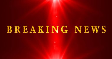 Gold Breaking News metin animasyonu hareketli bir arka planda. Başlık, televizyon yayını, haber kanalları ve reklamlar için flaş haber animasyonu. Bir Soyut Flaş Haber arkaplanı.