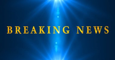 Gold Breaking News metin animasyonu hareketli bir arka planda. Başlık, televizyon yayını, haber kanalları ve reklamlar için flaş haber animasyonu. Bir Soyut Flaş Haber arkaplanı.