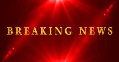 Gold Breaking News metin animasyonu hareketli bir arka planda. Başlık, televizyon yayını, haber kanalları ve reklamlar için flaş haber animasyonu. Bir Soyut Flaş Haber arkaplanı.