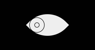 Canlandırılmış minimalist tasarım Göz. Satılık Animasyon Gözler, Sosyal Ağlar, Pazarlama ve Çizgi Film. Asgari tasarım Gözü kopyalama alanı ile serin renklerde.