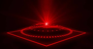 Fütürist portallar, Sihirli Hologram teknolojisi spot ışığı kullanıcı arayüzü HUD. Bilimkurgu dijital tarzı. Sihirli geçitler. Soyut hologram teknolojisi. Soyut teknoloji arkaplanı.