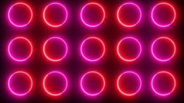 4K neon parlayan daire şeklinde koyu BG. Çevrimiçi dükkan, blog, web, reklam, kafe ve otel için süper animasyon daire şekli. Teknoloji video animasyonu. Kullanımı kolay.