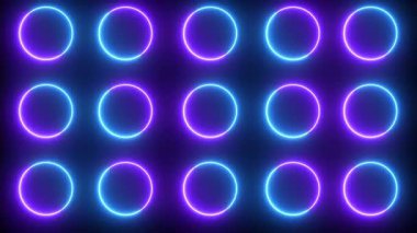 4K neon parlayan daire şeklinde koyu BG. Çevrimiçi dükkan, blog, web, reklam, kafe ve otel için süper animasyon daire şekli. Teknoloji video animasyonu. Kullanımı kolay.