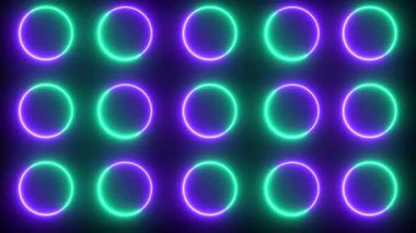 4K neon parlayan daire şeklinde koyu BG. Çevrimiçi dükkan, blog, web, reklam, kafe ve otel için süper animasyon daire şekli. Teknoloji video animasyonu. Kullanımı kolay.