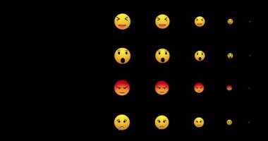 Alfa kanalındaki tüm emojilerin tepkisi 4K. Tüm canlı yayınlar için sosyal medya canlı yayın reaksiyonu. Sosyal medya canlı yayın, canlı sohbet, canlı stil canlandırma simgesi ve sohbet tepkileri.