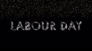 4K İşçi Bayramı metin animasyonu. İşçi Bayramı metin geçmişi. Afişler, sosyal medya, kutlamalar, satışlar ve reklamlar için neon renkli Mutlu İşçi Bayramı metni. Teknoloji video materyali animasyonu.