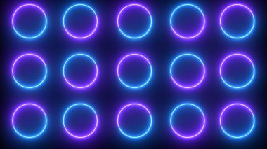 Koyu BG 'de neon parlayan çember şeklinde. Çevrimiçi dükkan, blog, web, reklam, kafe ve otel için süper animasyon daire şekli. Teknoloji video animasyonu. Kullanımı kolay.