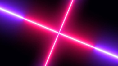 Selamlar, reklamlar, gece kulüpleri ve kutlamalar için neon soyut tasarım çizgisi animasyonu. Siyah arkaplandaki havalı tasarım çizgisi animasyonu. Teknoloji video animasyonu..