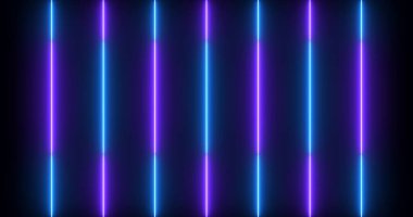 Siyah bir arkaplanda serin neon tasarım çizgileri animasyonu. Selamlar, gece kulübü, çevrimiçi dükkan, blog, web, reklam, kafe ve otel için neon tasarım hattı animasyonu. Teknoloji video materyali animasyonu.
