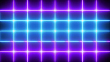 4K neon tasarım kare animasyon arka planı. Selamlar, gece kulüpleri, sosyal ağlar, pazarlama ve etkinlik kutlamaları için neon tasarım kare animasyonu. Teknoloji video materyali animasyonu.
