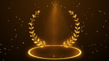 Laurel çelenk ödülü 4K 'da. Satış, Sosyal Ağlar, Pazarlama ve sahne için BG.Gold ödül töreni BG altın parçacığı ve ışık serisi ödülü. 