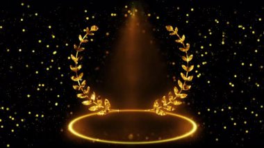 Laurel çelenk ödülü 4K 'da. Satış, Sosyal Ağlar, Pazarlama ve sahne için BG.Gold ödül töreni BG altın parçacığı ve ışık serisi ödülü. 