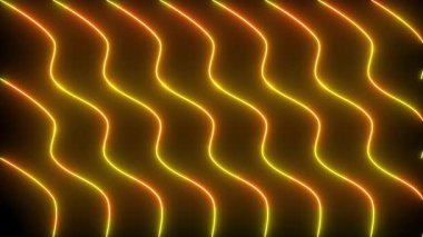 4K serin neon dizayn çizgileri animasyon arkaplanı. Neon tasarım çizgileri selamlama, gece kulüpleri, sosyal ağlar, pazarlama ve etkinlik kutlamaları için animasyon. Teknoloji video materyali animasyonu.