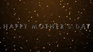 Altın renkli ve ışıldayan parçacıklarla dolu Anneler Günü 'n kutlu olsun. Kopya alanı ile Anneler Günü BG 'niz kutlu olsun. Kutlama kartları, sosyal medya paylaşımları ve reklamlar için Anneler Günü BG 'niz kutlu olsun..