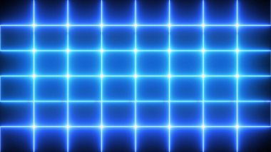 Neon tasarım kare animasyon arka planı. Selamlar, gece kulüpleri, sosyal ağlar, pazarlama ve etkinlik kutlamaları için neon tasarım kare animasyonu. Teknoloji video materyali animasyonu.