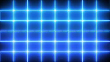 Neon tasarım kare animasyon arka planı. Selamlar, gece kulüpleri, sosyal ağlar, pazarlama ve etkinlik kutlamaları için neon tasarım kare animasyonu. Teknoloji video materyali animasyonu.