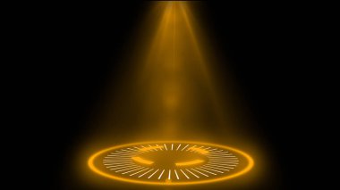 Sihirli daire portalları. Bilimkurgu dijital tarzlı sihirli daire portalları. Soyut hologram teknolojisi. Gelecekçi portallar, Sihirli Hologram teknolojisi spot ışığı kullanıcı arayüzü HUD çember renkli.