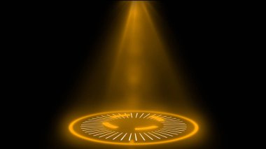 Sihirli daire portalları. Bilimkurgu dijital tarzlı sihirli daire portalları. Soyut hologram teknolojisi. Gelecekçi portallar, Sihirli Hologram teknolojisi spot ışığı kullanıcı arayüzü HUD çember renkli.