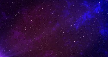 Yıldız ve renkli arkaplanlı 4K uzay galaksisi. Galaksi uzayı arka plan kamerası galaksi ve nebula boyunca uçuyor. Herhangi bir videoda kullanması kolay. Uzayda seyahat ederken yavaş canlandırılmış arkaplan.