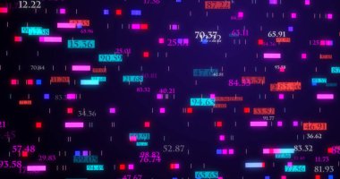 Fütürist Dijital Element Arkaplanı. Dijital Veri Aktarım Arkaplanı. İş Akışı, Veri Takası, Yerel Sistemler ve Dijital İletişim İçin Geleceğin Veri Ağı.