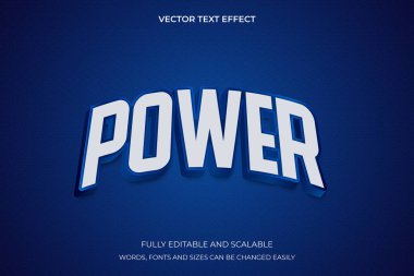 Güç Kelimesi Yazı Tipi Grafiğiyle 3B Metin Efekti