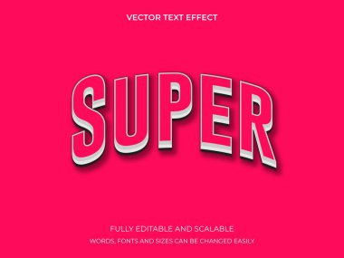 Süper Kelimeli Yazı Tipi Grafiğiyle 3B Metin Efekti