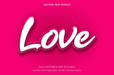 3B Metin Efekti Aşk Kelimesi Yazı Tipi Grafiği